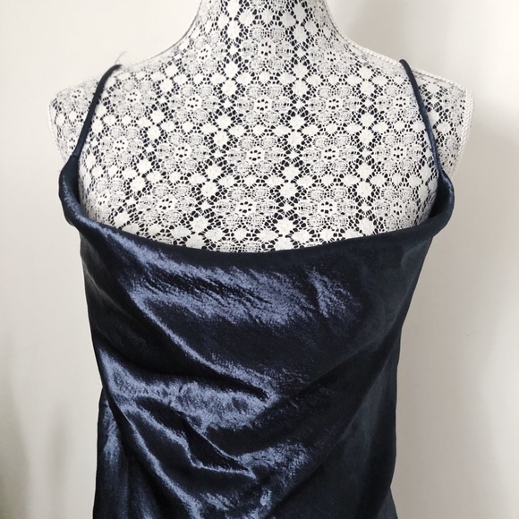 BNWT WINDSOR Satin Navy Mini Slip Dress, Size S - Picture 4 of 8